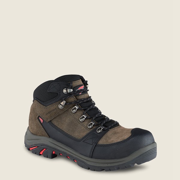 Red Wing Mens Trades - 5-inch Waterproof Safety Toe - Hiking Boots Brown/Black - 5872EQRJP